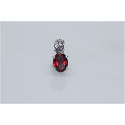 4.50 CTW GARNET PENDANT .925 STERLING SILVER