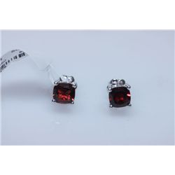 14.75 CTW GARNET EARRING .925 STERLING SILVER