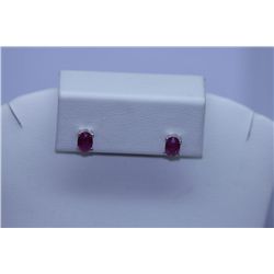 8.05 CTW RUBY EARRINGS .925 STERLING SILVER