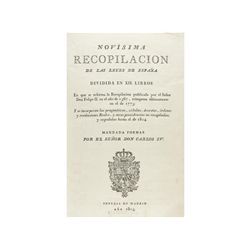 1805. LIBRO: (1ª EDICION-HISTORIA ESPAÑA). CARLOS IV: NOVISIMA RECOPILACION DE LAS LEYES DE ESPAÑA. 