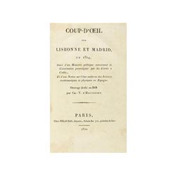 1820. LIBRO: (ESPAÑA). COUP-D`OEIL SUR LISBONNE ET MADRID EN 1814. Suivi d´une Mémoire politique con