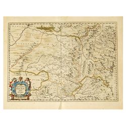 [1660]. MAPA: [BLAEU]. EPISCOPATUS OSCENSIS DESCRIPTIO. Mapa grabado al cobre, límites coloreado. 38