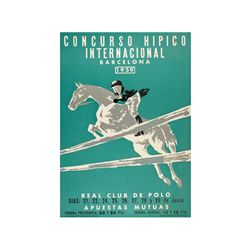 CONCURSO HIPICO INTERNACIONAL BARCELONA - REAL CLUB DE POLO. 1959. 43x30 cm. (17x12 in.). Litografía