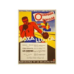 OLIMPIADA POPULAR. L.Y. 1936. 100x70 cm. (39,2x27,5 in.). Litografía. A-. Entelado. Barcelona: Publi