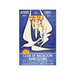 BODAS DE ORO -  CLUB DE NATACION BARCELONA. MONENY. 1957. 48,5x32 cm. (19x12,5 in.). Litografía. A -