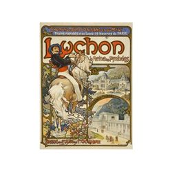LUCHON. MUCHA: 1900. 99x71 cm. Litografía. A -. Entelado. Paris: Affiches Camis. TURISMO.