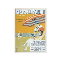 REPOS STE. ELISABETH-LA PANNE. DELAMOSE. 1920. 87x62cm. (34,5x24,5in.). Litografía. A-. Entelado. TU