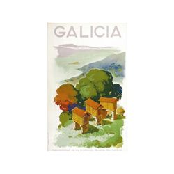 GALICIA. MORELL. 1940. 100x63cm. (39,5x25in.). Litografía. A-. Entelado. TURISMO. ESPAÑA.