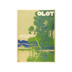 OLOT. DOU, S. (1930 CA.). 97x70cm. (38x27in.). Litografía. A. Entelado. TURISMO. ESPAÑA.