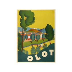 OLOT. VILA, A. (1935 CA.). 97x70cm. (38x27in.). Litografía. A-. Entelado. TURISMO. ESPAÑA.