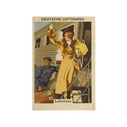 DEUTSCHE LUFTHANSA. (1925 CA.). 67x46cm. (26,3x18in.). Litografía. B. Manchas del tiempo marginales.