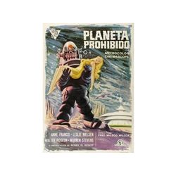 FORBIDDEN PLANET. PLANETA PROHIBIDO. ESC. 1956. 100x70cm. (40x27in.). Offset. A-. Entelado. CIENCIA 