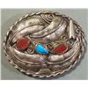 Image 2 : Men's Turquoise & Carnelian Western Belt Buckle