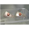 Image 2 : Navajo Style Banded Red Agate & Silver Earrings