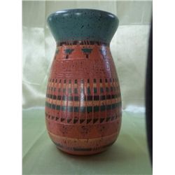 Navajo Painted & Etched Red Clay Vase