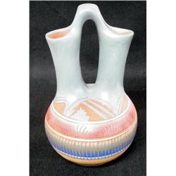 Etched Red Clay Wedding Vase - Navajo