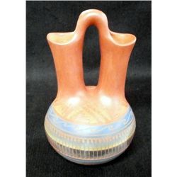 Etched Red Clay Wedding Vase - Navajo