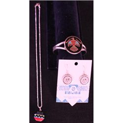 Native American Style Silver Toned Jewelry Lot
