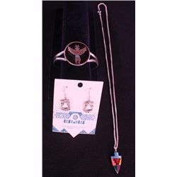 Native American Style Silver Toned Jewelry Lot