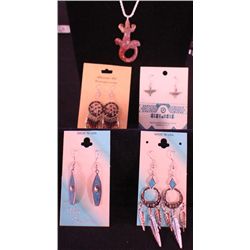 Native Style Jewelry - Necklace & 4 Pair Earrings