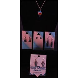 Native Style Jewelry - Necklace & 4 Pair Earrings