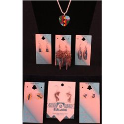 Native Style Jewelry - Necklace & 6 Pair Earrings