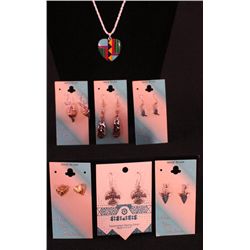 Native Style Jewelry - Necklace & 6 Pair Earrings
