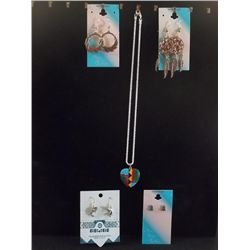 Native Style Jewelry - Necklace & 4 Pair Earrings