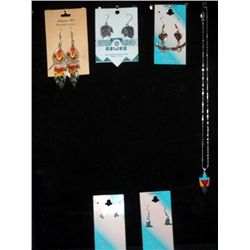 Native Style Jewelry - Necklace & 5 Pair Earrings