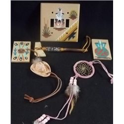 Lot Of Southwestern Decoratives - Some Sandpainted