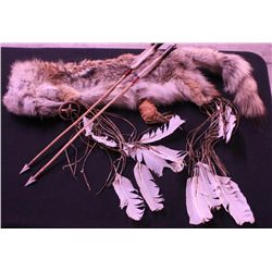 Fox Fur Pelt Quiver w/2 Arrows