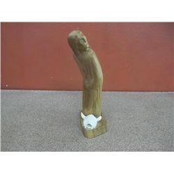 Abstract Carved Wood Figurine - Artist R. Suazo