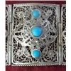 Image 4 : Fine Filigree Silver 8 Panel Bracelet w/Turquoise