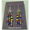 Image 2 : Sterling Silver & Beaded Drop Earrings