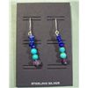 Image 1 : Lapis Lazuli, Turquoise & Amethyst Drop Earrings