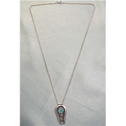 Native Sterling & Turquoise Pendant w/Necklace