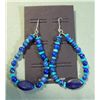 Image 1 : Turquoise, Lapis Lazuli & Sterling Hook Earrings