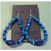 Image 2 : Turquoise, Lapis Lazuli & Sterling Hook Earrings