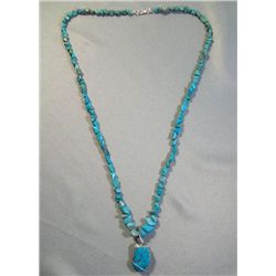 Sterling Silver & Turquoise Necklace & Pendant