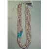 Image 1 : 10 Strand Shell, Turquoise & Sterling Necklace