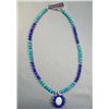 Image 1 : Lapis Lazuli, Turquoise & Sterling Silver Necklace