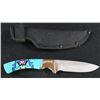 Image 2 : Native Style Turquoise Inlay Knife - 4" Blade
