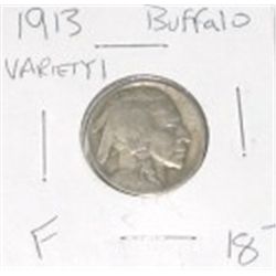 1913 VARIETY 1 BUFFALO NICKEL RED BOOK VALUE IS $18.00 *RARE FINE GRADE*!! COIN CAME OUT OF SAFE!!