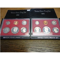 1980 & 81 US PROOF SETS (WITH BOXES)