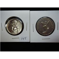 2 VINTAGE BUSTY BETTY TOKENS