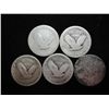 Image 2 : 5 MOSTLY NO DATE STANDING LIBERTY QUARTERS