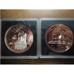 2-1981 CANADA RAILROAD DOLLARS (PFL) .75 OZ. ASW