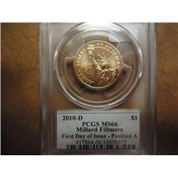 2010-D FILLMORE DOLLAR PCGS MS66 POS A