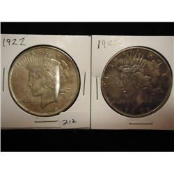 2-1922 PEACE SILVER DOLLARS