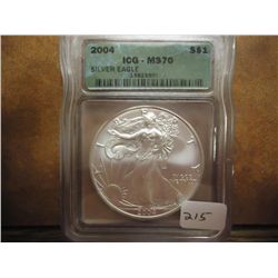 2004 AMERICAN SILVER EAGLE ICG MS70